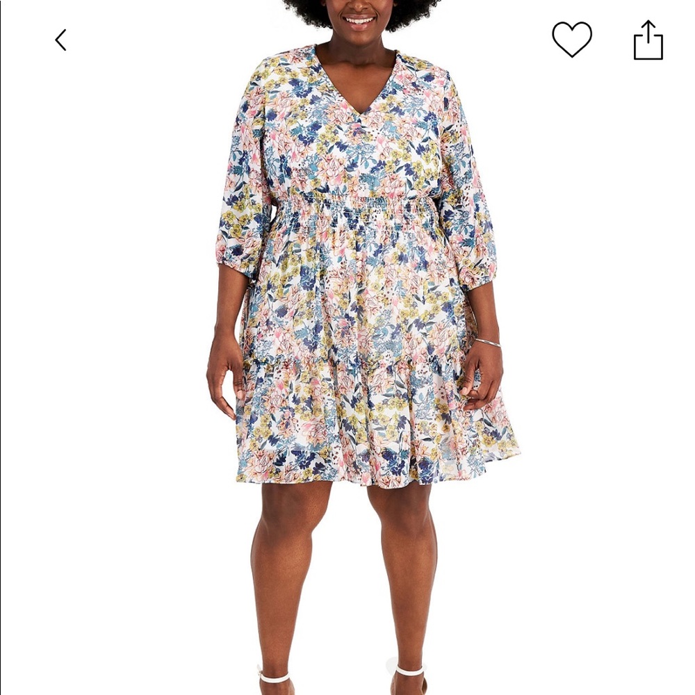 Taylor plus size floral print dress